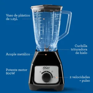 Licuadora Oster® con vaso de plástico y control de perilla BLSTKAPBRD - Image 7