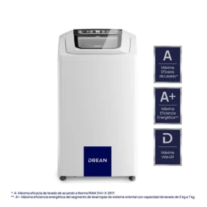 Lavarropas Drean Carga Superior 6,5 Kg Blanco  - CONCEPT NEO FUZZY 658 B