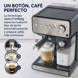 Cafetera Oster® Automática de Espresso PrimaLatte Acero Inox BVSTEM6604SS - Image 5