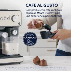 Cafetera Oster® Automática de Espresso PrimaLatte Acero Inox BVSTEM6604SS - Image 3