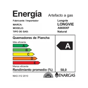 Anafe A Gas Longvie A6600xf Inox Encendido Una Mano - Image 6