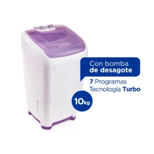 Lavarropas Columbia 10kg con bomba de desagote LSC10001 Carga manual