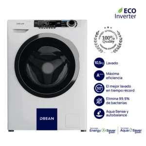Lavarropas Drean Carga Frontal Ecoinverter 10,5 Kg 1200 RPM - LCFDR1012SB0