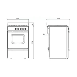 Cocina Longvie13331gf 56cm Grafito Cajón Parrilla - Image 9