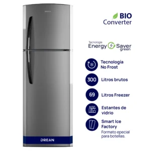Heladera Drean No Frost 300 L Steel Drean -  RDA300FHRT