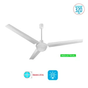 Ventilador De techo Liliana Industrial con luz LED. Motor con doble rodamiento blindado VTHI513