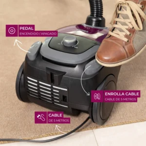 Aspiradora Atma Trineo Compact Power violeta 1.5 lts 1500W - 91AS8933PI - Image 5