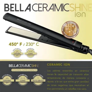 Planchita GA.MA Elegance Bella Shine Ceramic Ion negra - Image 3