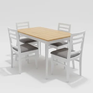 Mesa + 4 Sillas Paraíso Laqueado - 1.40 X  80 CM