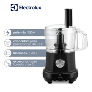 Multiprocesadora Electrolux Fpa25 2 Velocidades Con Licuador Color Negro