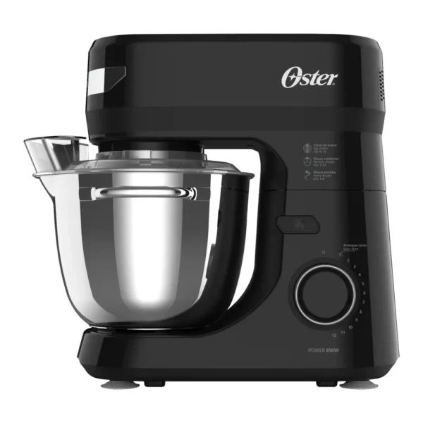 Oster® Batidora Planetaria, 12 velocidades, Tazón de Acero Inoxidable, Capacidad de 4 lt, Incluye 4 Accesorios, 850 W, Negro, FPSTSMPL2B - 5