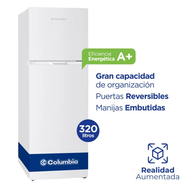 Heladera Columbia A+ 320 L de capacidad- Color Blanco CHD319 - 5