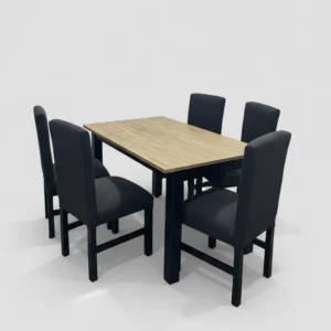 Mesa + 6 Sillas Paraíso Laqueado - 1.40 X  80 CM