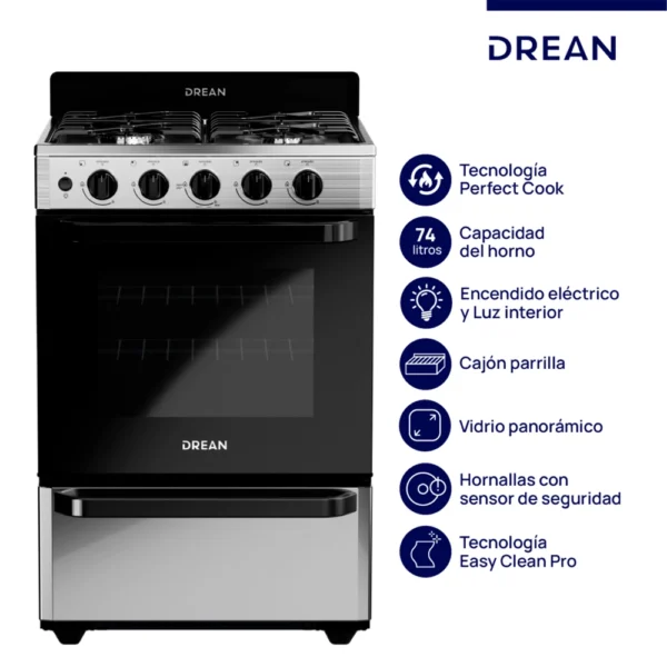 Cocina Multigas Drean 56 cm Inoxidable - CD5603AI0 - 13