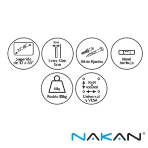 Soporte fijo Nakan de 32" a 65" -SPL-484 - Image 3
