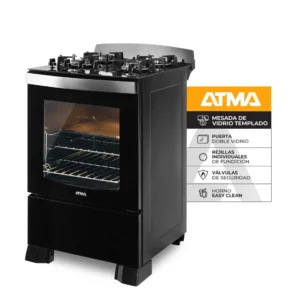 Cocina Atma 56 cm Multigas Negra - CCM056N - Image 1