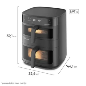 Freidora de Aire Electrolux 11L Digital Negra Doble Cesta 2500W - EAF190 - Image 9