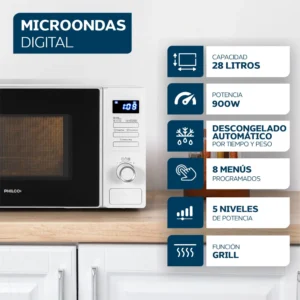 Microondas Philco Digital 28 Litros Con Grill - 94MPHDGW28UAN - Image 5