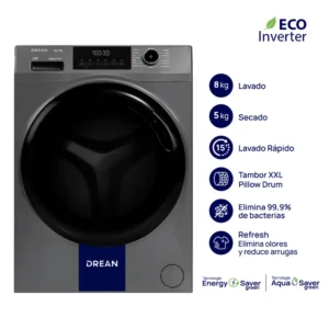 Lavasecarropas Drean Ecoinverter 8 Kg Gris - LSCDR0805SG0 - Image 1