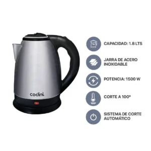Pava Eléctrica Codini P18HAN 1.8 L Acero Inoxidable - Image 3