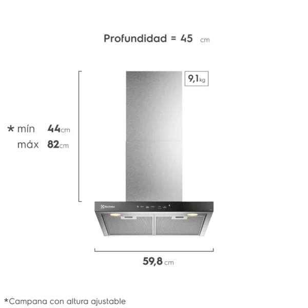 Campana Electrolux CE6TF medidas